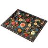 Floral Floor Mat Stain Resistant Washable Non-Slip Area Rug Thick Faux Wool