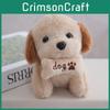 Sitting Cute Dog Plush Toy With Bone Decor And Letter Embroidery For Kids Gift