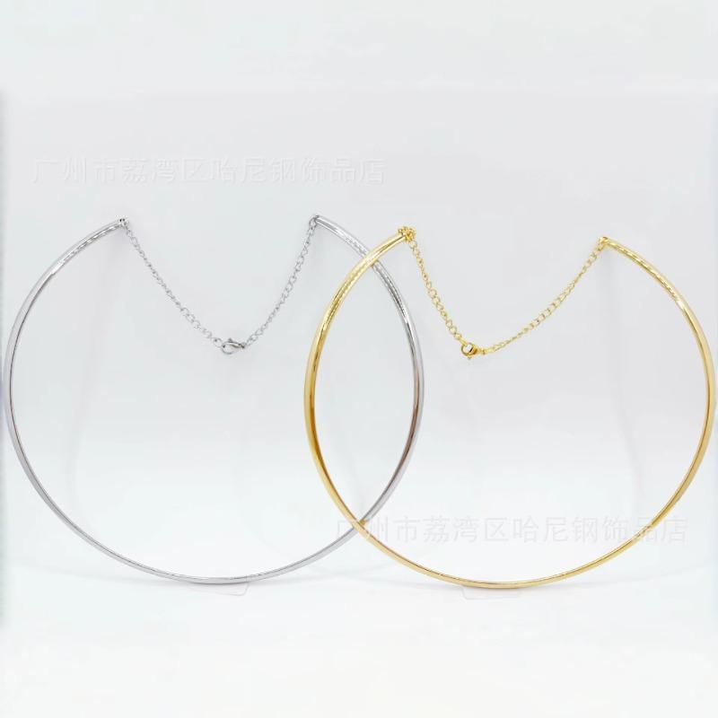 Stainless Steel Collar 4mm Gold Women's Personalized Fashion Jewelry Personalized Metal Ring Collarbone Choker Necklace Jewelrys
