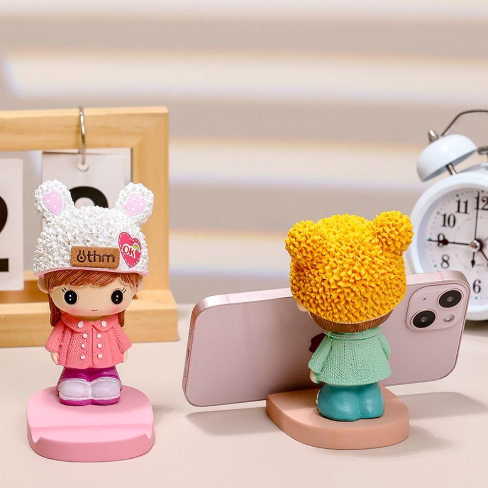 Anti Slip Cute  Mobile Phone Holder Figure Model Cartoon Phone Bracket  Watching Tv