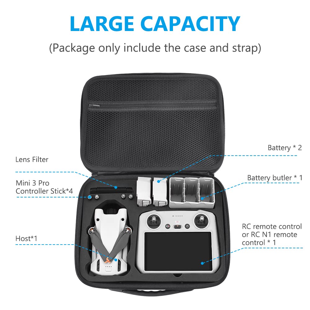 Чехол для переноски DJI Mini 3 Pro, водонепроницаемый дорожный чехол EVA, сумка для хранения дрона DJI Mini 3 Pro и пульта дистанционного управления DJI RC/DJI RC N1