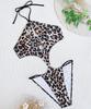 Women's Swimsuits Leopard Print Halter Neck Sexy Open Back Ties One-Piece Swimsuits Bikini Beachwear Bathing Suits