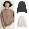 Autumn and Winter New Thick Cashmere Sweater Women Stand Collar Pullover Sweater Warm Loose Knitted Base Sweater Tops