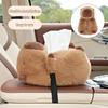 Cute Capybara Plush Car Tissue Box - Cartoon Car Seat Back Paper Bag Creative and Soft Plush Toy Car Interior Accessories
