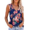Printed V-neck Sleeveless Plus Size Women Shirt Summer New Fashion Floral Elegant Blouse Women Vintage Casual Office Lady Shirts Tops 24049