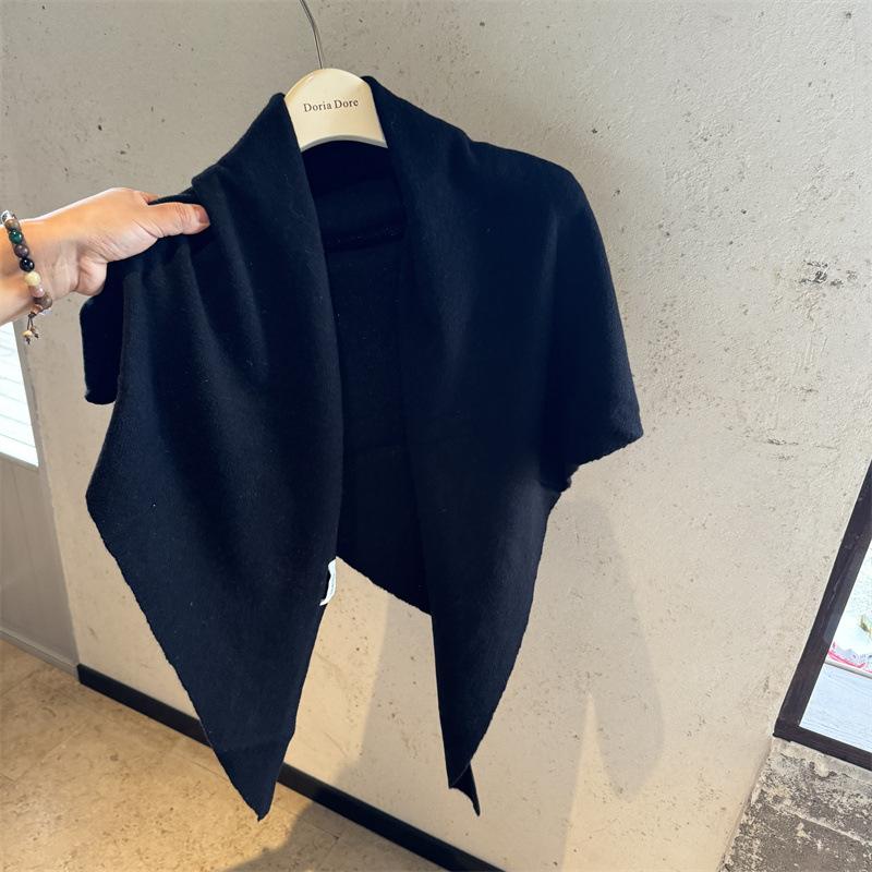 Вогнутый шерстяной 100 шаль увеличенный осень и зима новый теплый треугольный шарф вязаный шарф женский