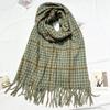 Women's Houndstooth Tassel Scarf - Autumn Winter Korean Style, Retro Warm Shawl
