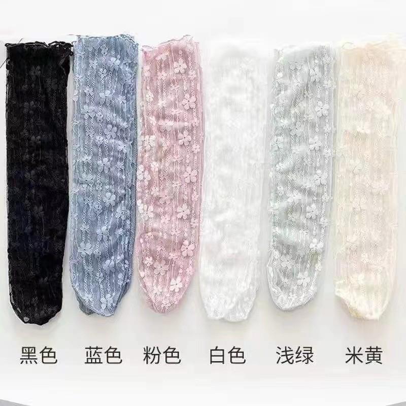 Дышащие носки с кружевным цветком и сеткой