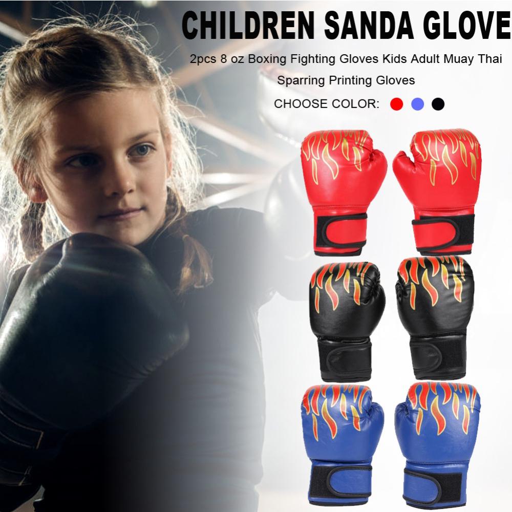 PU Leather Breathable Fighting Boxing Training Glove Flame Gloves Boxing Gloves Sparring Glove