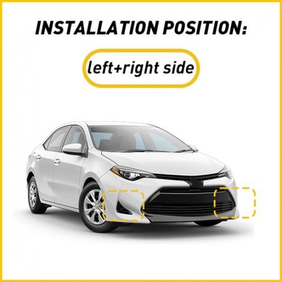 2X Fog Light Cover Set For 2017- Toyota Corolla Front Left Right Gloss Black