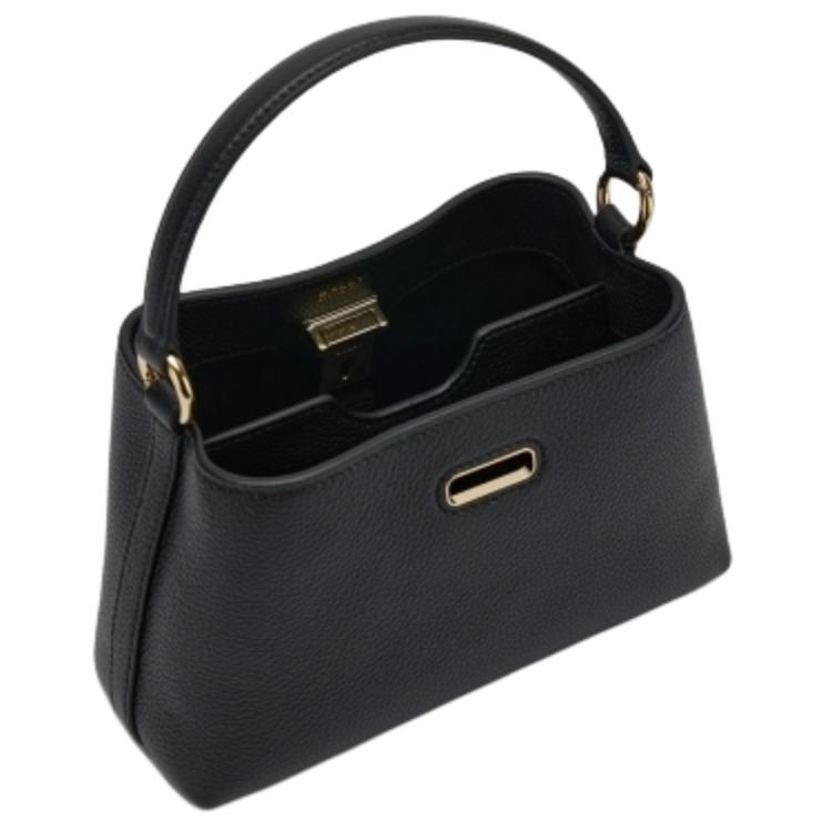 Bally Lock Me Весна-Лето 2025 Коллекция Металлическая Отделка Застежка-Замок Кожаная Сумка Ручная Сумка Через Плечо Мини Женские Сумки Черная 6311552