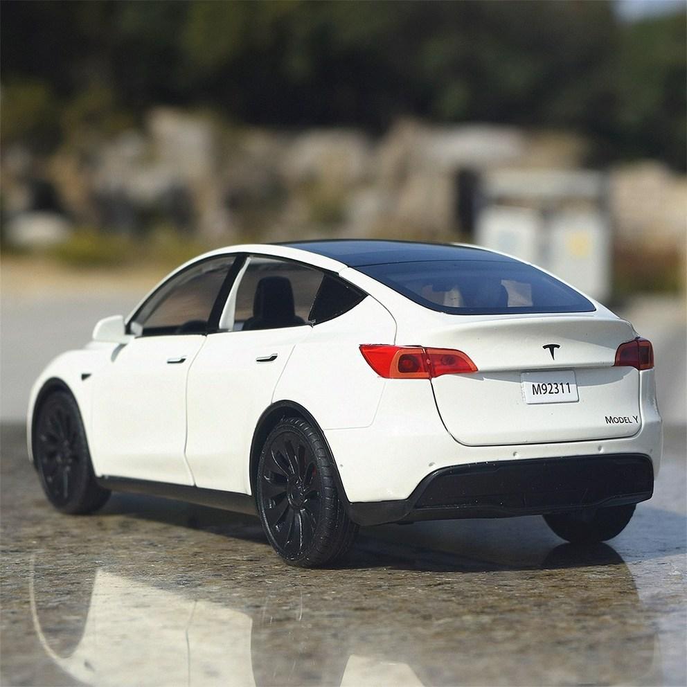 Премиум 1:Литой Модель Tesla Model Y Электромобиль Внедорожник Седан Сплав Инерционная Модель Машинки - Белый