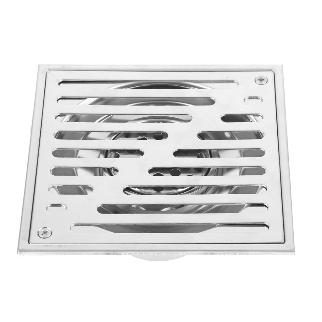 Stainless Steel Square AntiOdor Bathroom Floor Drain Waste Gate Shower Drainer Large Caliber