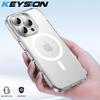 KEYSION Shockproof Matte Case for MagSafe for iPhone 16 Pro Max Soft Silicone+PC Transparent Phone Back Cover for iPhone 16 Pro
