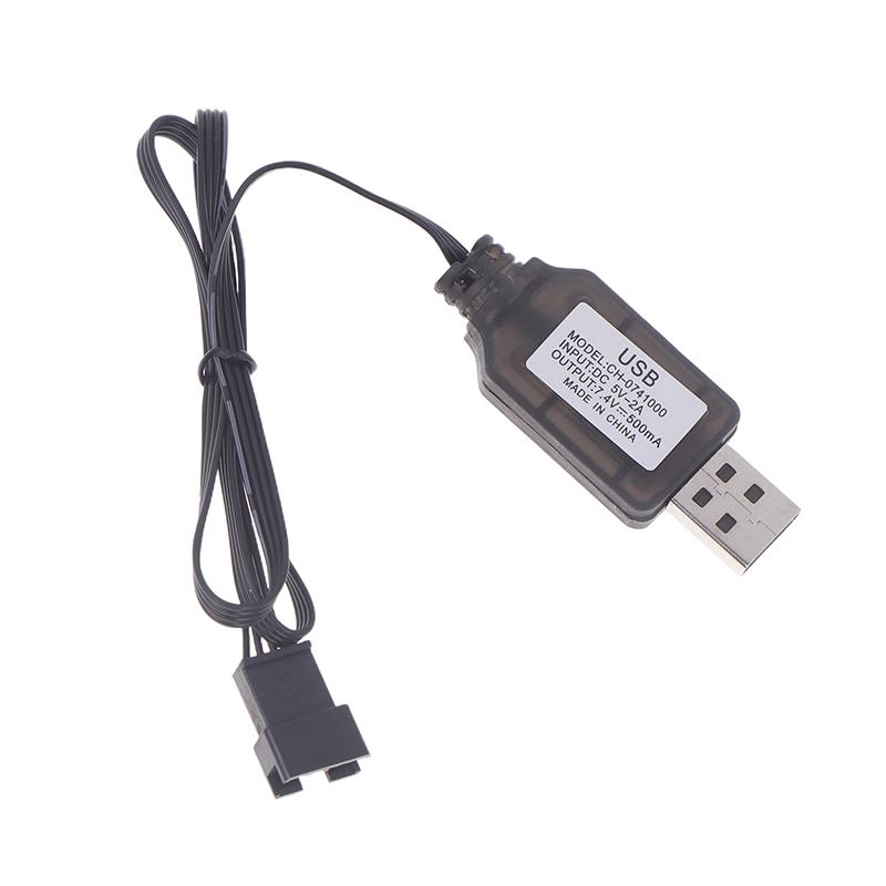 Durable 7.4V SM-4P Plug USB Charger for DE36W DE65 HM202 EC08 EC16 RC Car and M416 Gel Ball Blaster Battery