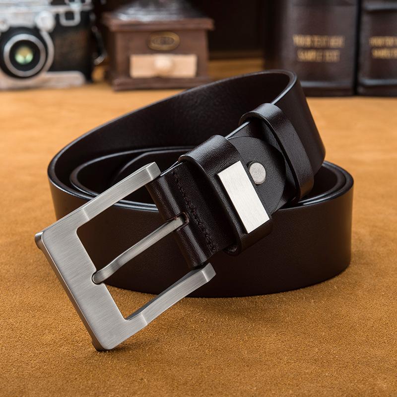 Extended Belt Fashionable New Men's Head Layer Cowhide Pin Buckle Belt