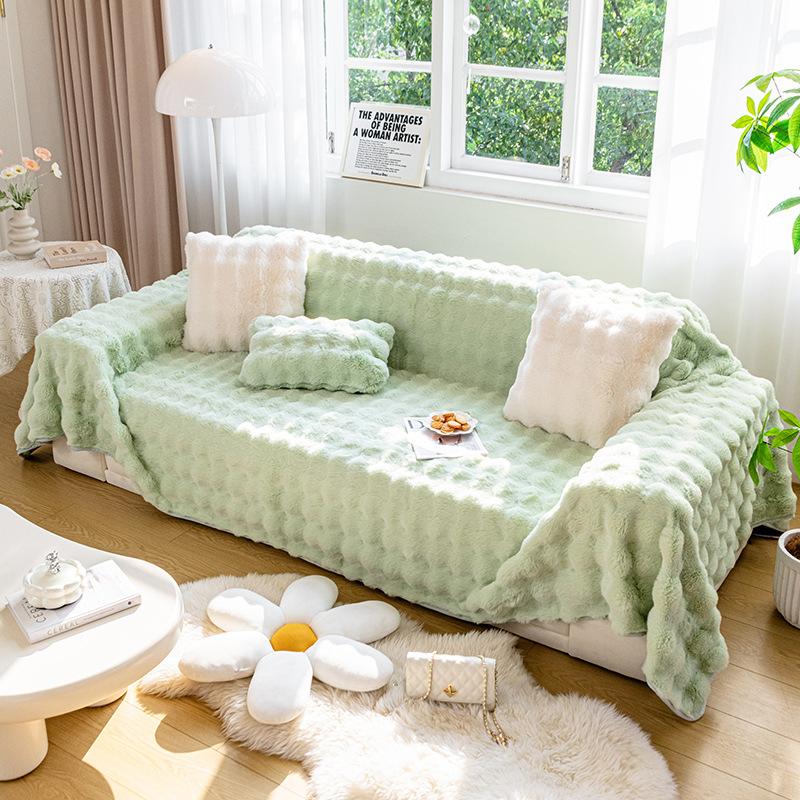 Декор комнаты, плюшевое покрывало из меха кролика, покрывало для кровати, зимний толстый теплый чехол для дивана, полотенце, одеяла для гостиной на 1/2/3/4 места