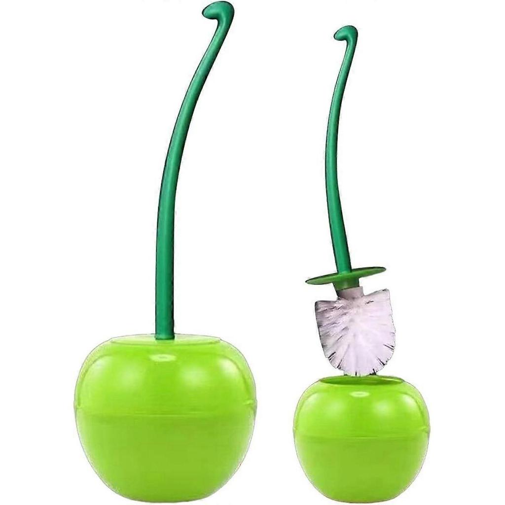 1PCS Toilet Brush and Holder Set, Creative Cherry Shape Toilet Brush and Holder, Compact Good Grip Toilet Brush, ABS Plastic Handle, Decorative Bathro