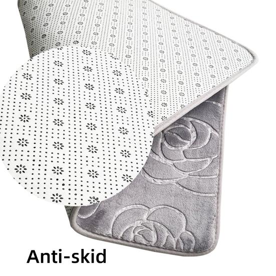 Yousheng нескользящий коврик для ванной комнаты 3D узор розы напольный коврик коралловый бархат однотонный ковер коврик для входной двери дома в помещении