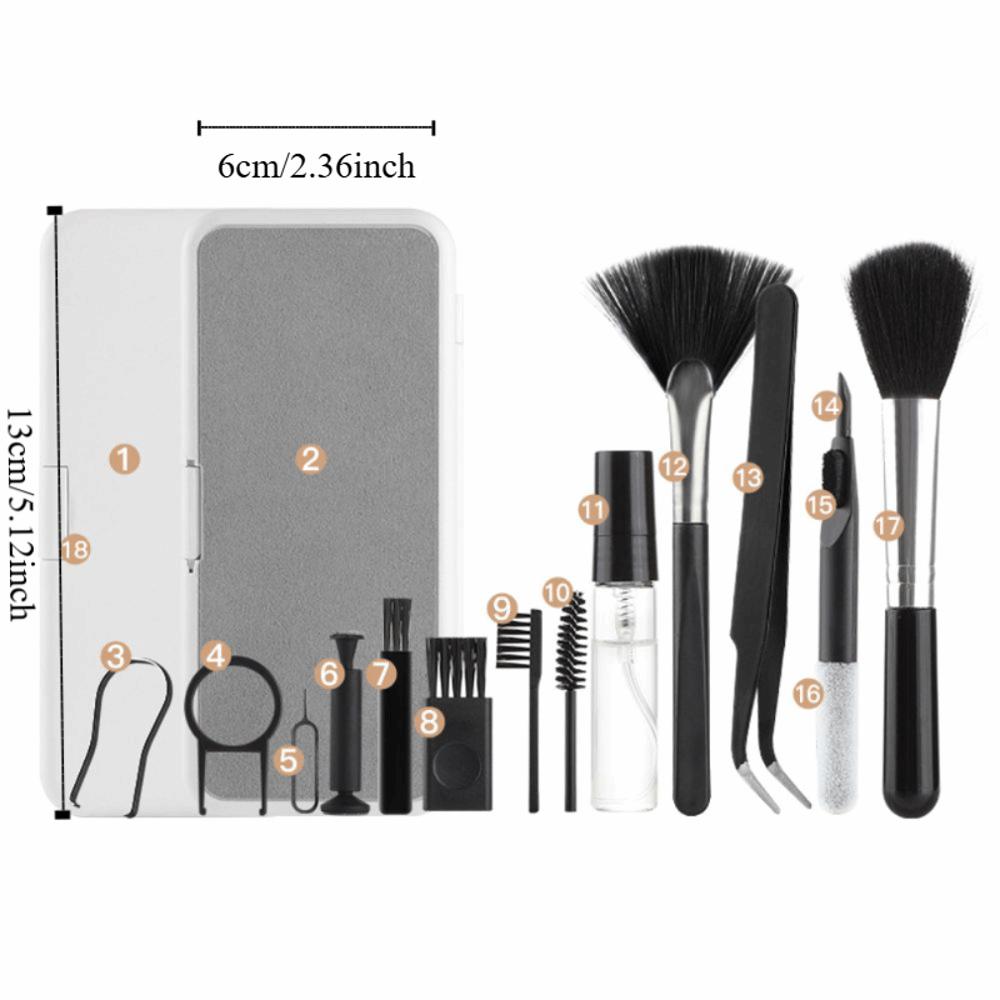 18 In 1 Earphone Clean Brush Set with Storage Box Keycap Puller Kit  Phone