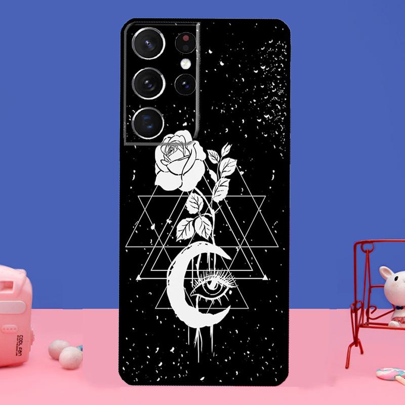Occult Witchcraft Moon Gothic Witch Phone Case For Samsung Galaxy S22 Ultra S8 S9 S10 Plus Note 20 Ultra S20 FE S21 Ultra
