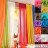 Solid Multicolor Tulle Sheer Window Curtains for Living Room Decoration White Curtains for The Room Bedroom Kitchen Voile Organza Curtains Drapes
