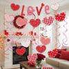 Heart Design Spiral Pull Flag Wedding Flag Hanger for Valentine Day Wedding Party Decorations