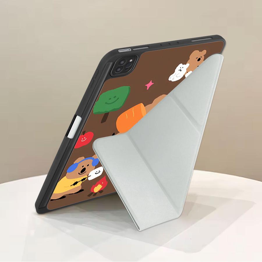 Милый Чехол-Держатель Медвежонок для Планшета iPad Air 4 5 M3 M2 1 2 M4 11 дюймов Mini 6 7 Pro 11-го 10-го 9-го 8-го 7-го 12.9 дюйма Pro