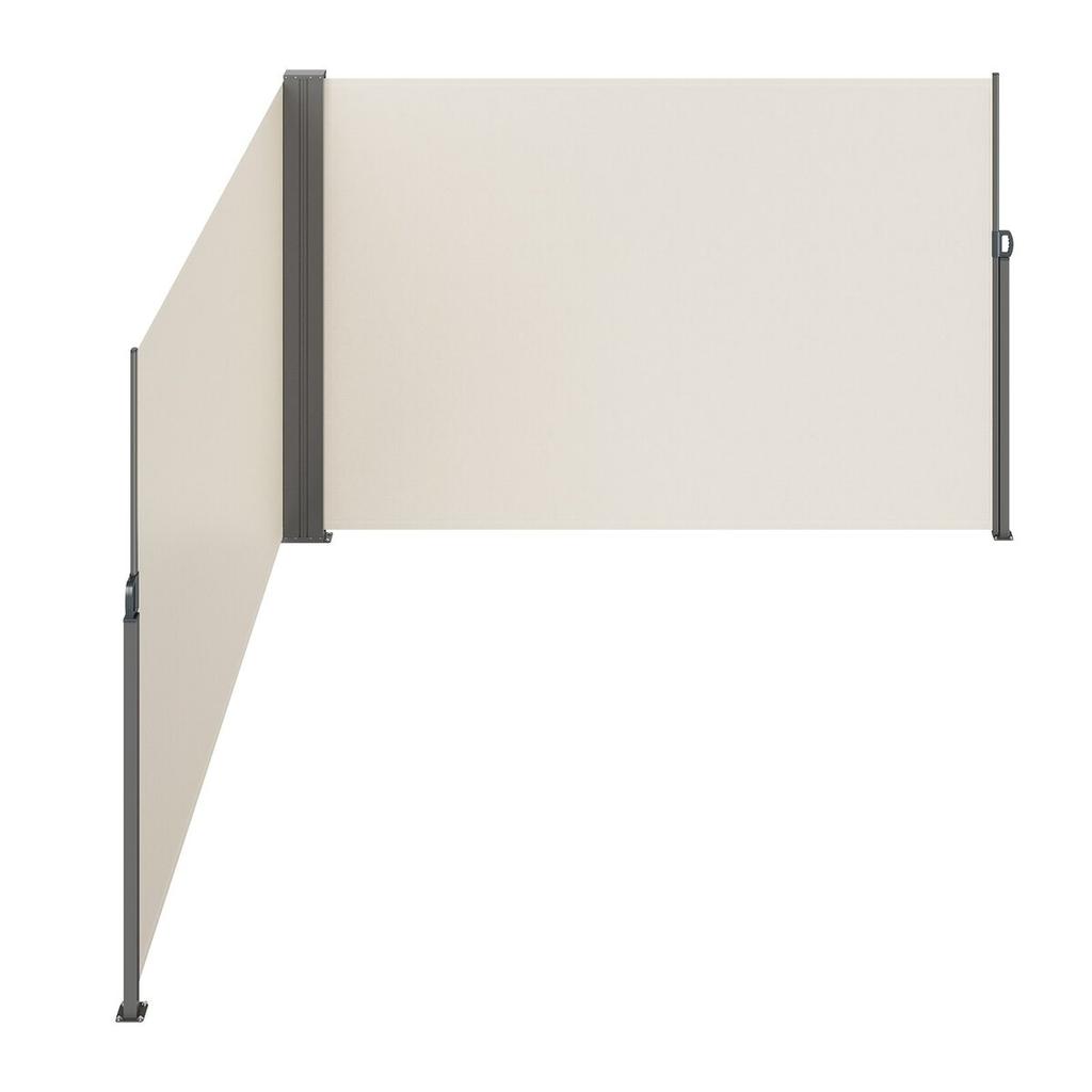 Retractable Side Awning, 79''x 236'' Outdoor Privacy Screen, 180g Polyester Water-proof Retractable Patio Screen, UV 30+ Room Divider Wind Screen for