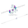 [R1576] - Silver Bracelet 'Licorne My Unicorn' White Pink Blue Silver (rhodium-plated) - 9x9 Mm
