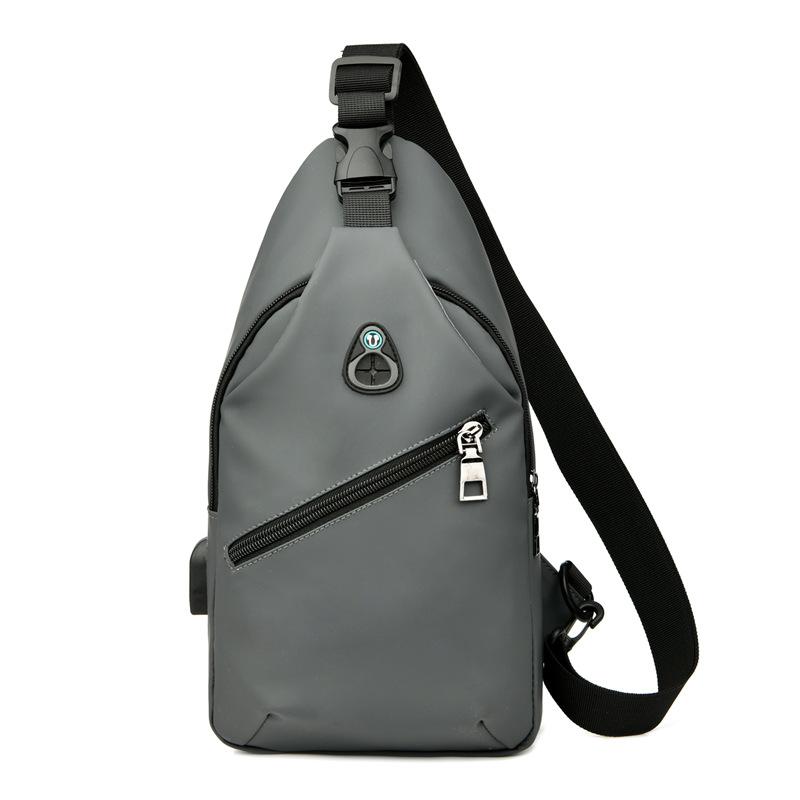 TS JYL laptop bag,Fashion Leather Chest Bag Men USB Charging Crossbody Outdoor Sports Pack