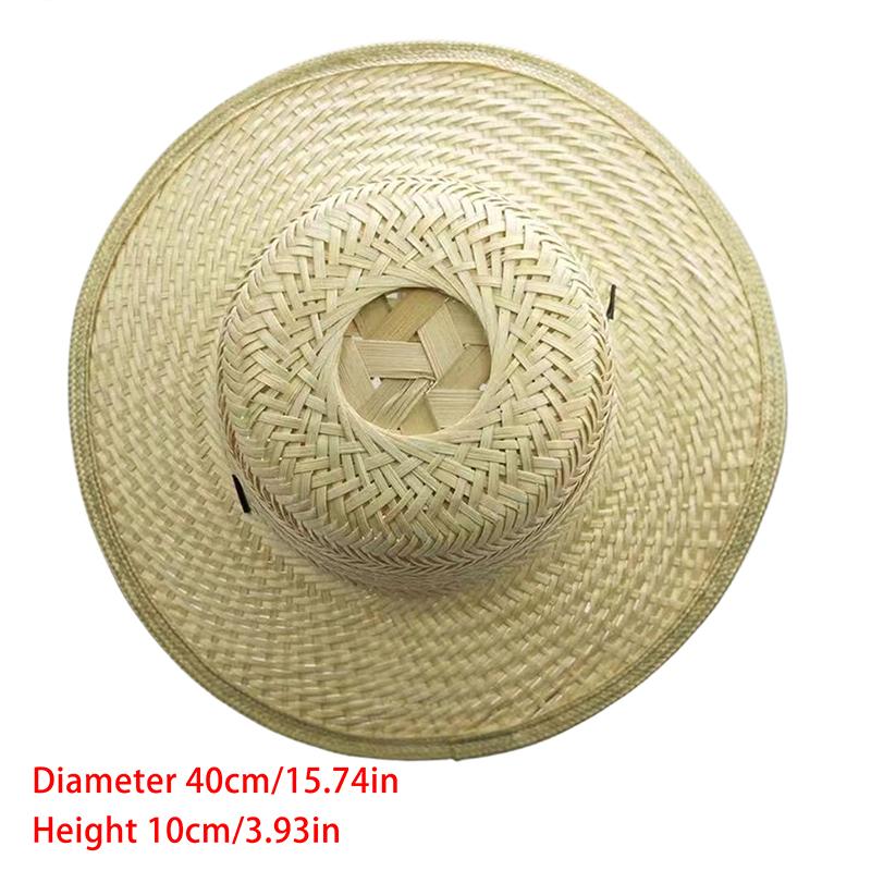 Bamboo Shade Hat Summer Shade Hat Farmers Work Sun Hat Outdoor Garden Shade Breathable Straw Hat