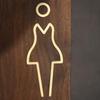 for Hotel,Office,Home Toilet Doorplate Brass Toilet Symbol Bathroom Signage WC Plaque Restroom Sign