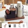 Ореховый кофейный органайзер, держатель для бумажных стаканчиков, кофейных приправ, чайных пакетиков, стеллаж для хранения сахара для дома, кухни, офиса