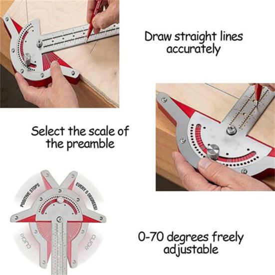 10/15/20-Inch Woodworkers Edge Rule High Precision Protractors Heavy Duty Metal Angle Finder Carpenter Layout