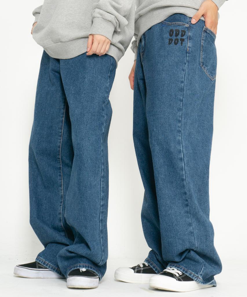 ODD DOT Big Logo Denim Pants_Blue
