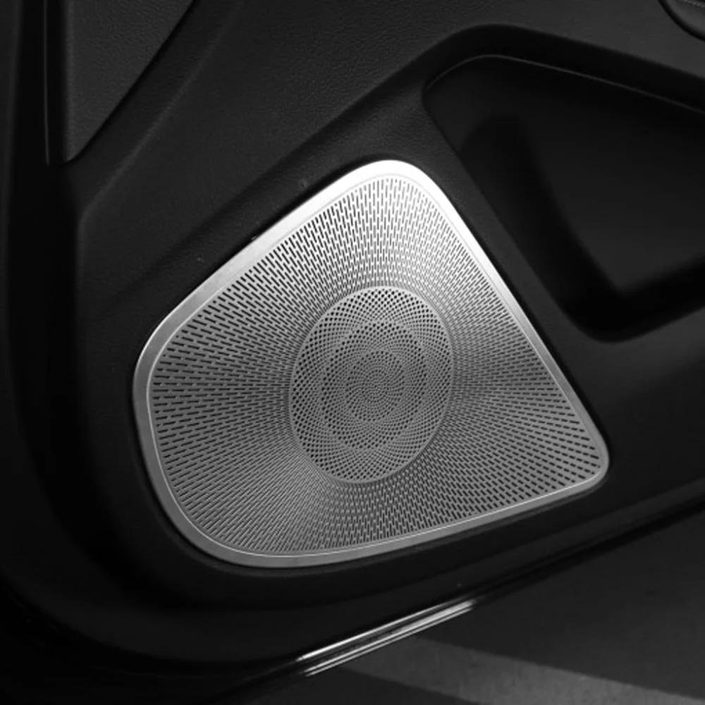 For Genesis G70 2019-2026 Silver Stainless Steel Car Door Speaker Decoration Covers Trim Car Supplies