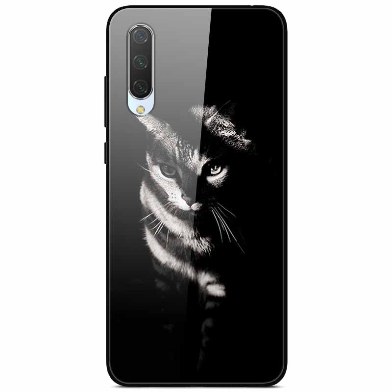 For Xiaomi Mi A3 Cases 9SE 9Lite Fashion Tempered Glass Hard Back Covers for Xiaomi Mi 9 SE Phone Cases Bumper Fundas Coque MiA3