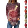 Fashion Women's Casual Long Sleeved Round Neck Printed Tops