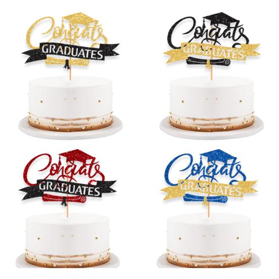 Yousheng Congratulations 2024 Graduation Cake Topper Graduation Season Birthday Cake Insert Congrats Grad Party Decor Supplies