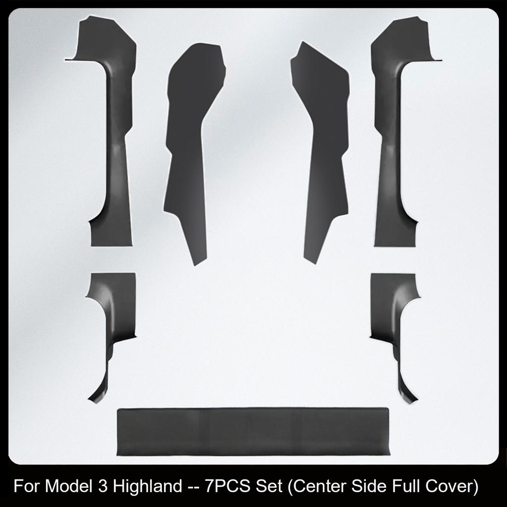 For Tesla Model 3 Highland 2024 Door Sill Strip Guard Mat Trunk Threshold Protector Side Anti-kick Pad Magic Hook Installation