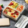 Microwave Double Layer Lunch Box Wooden Salad Bento Box Portable Food Container Box