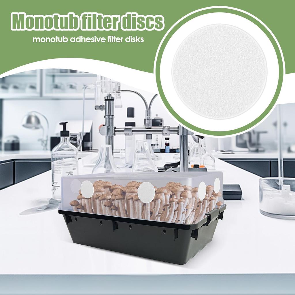 24x Клейкие фильтры-грибы для сохранения влаги для бокса для выращивания грибов Monotub Фильтры Хлопковый экран для удержания влажности