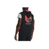 Under Armour Solid Color Zip Hoodie Sleeveless Men Tops Black 1377434-001