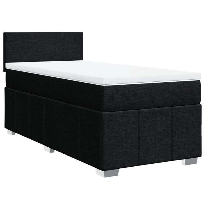 Maison Exclusive - Sommier à lattes de lit et matelas Noir 80x200 cm Tissu