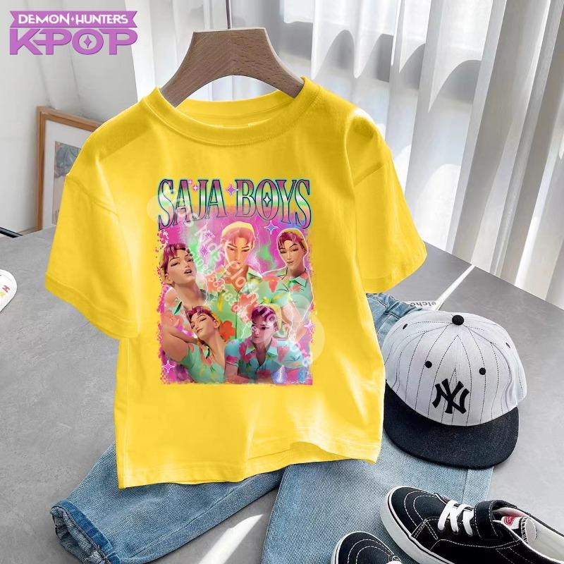 Дерпи Тигр Kpop Охотники на Демонов Футболка для Детей 2025 Горячий Принт из Фильма Мягкий Хлопок Футболка для Малышей Девочек Мальчиков Милая Мультяшная Одежда с Тигром