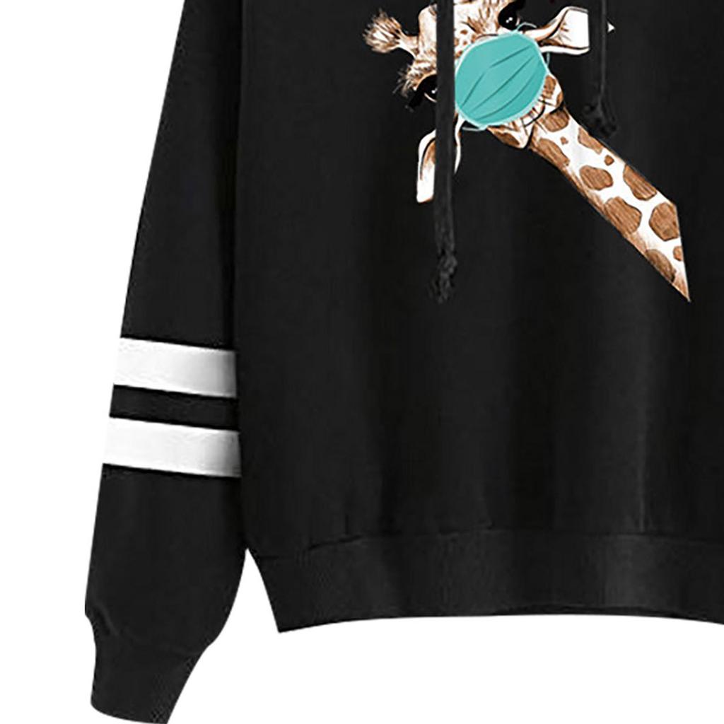 Womens Long Sleeve Hoodie Sweatshirt Letters Hooded Pullover Tops Blouse