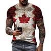 Fashion Canada Maple Leaf Flag 3D Print Men's T-Shirts Summer Round Neck Loose Short Sleeve Oversized T-Shirts Men Clothing Tops