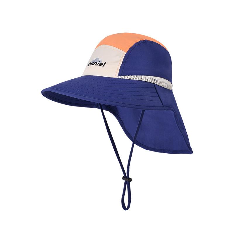 Children's hat large brim shawl neck protection sunscreen hat outdoor travel visor quick drying waterproof breathable bucket hat