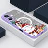 Чехол для телефона Merry Christmas Tree Snowman Print для iPhone 16 15 Pro Max 14 13 Pro 12 11 8 7 для MagSafe Magnetic Shockproof Soft Edge Clear Matte Cover